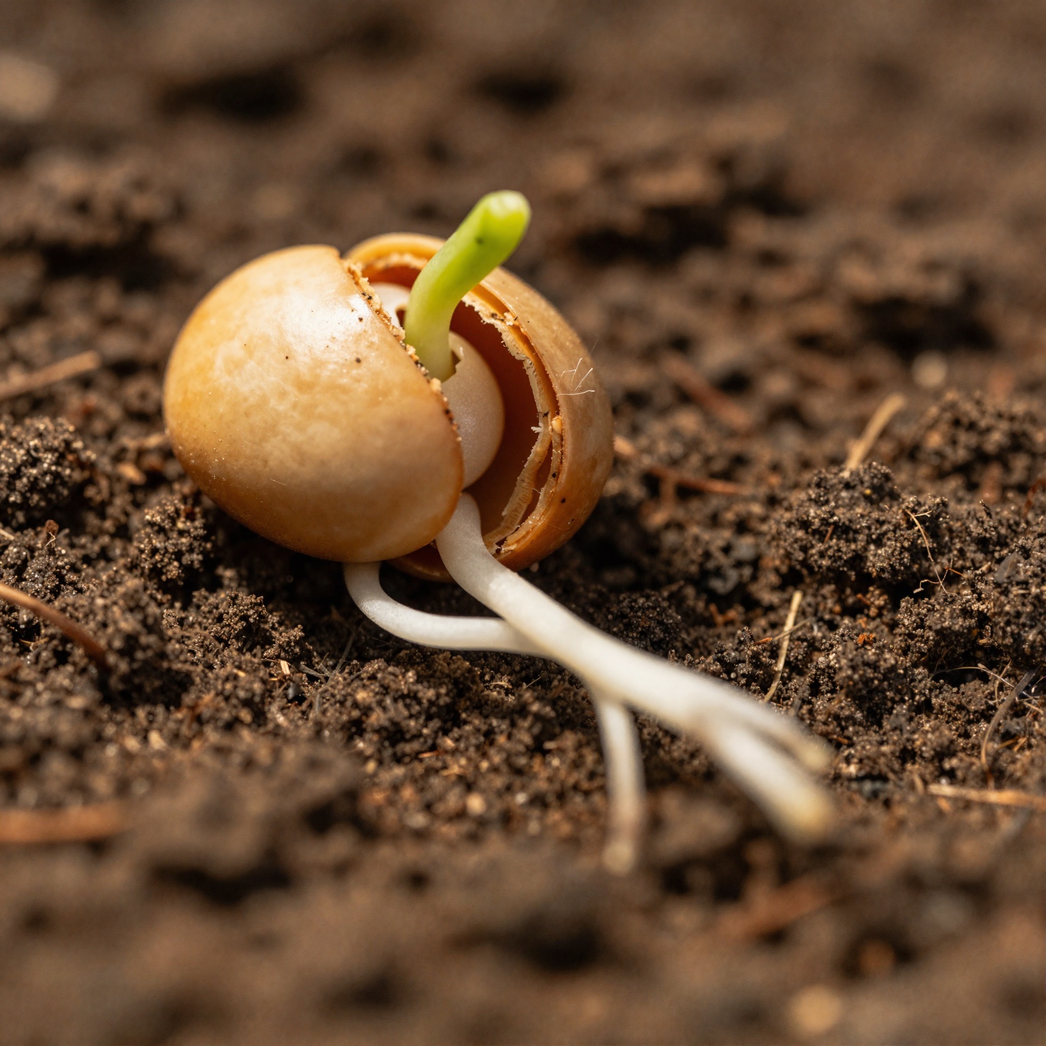 Seed germinating with roots
